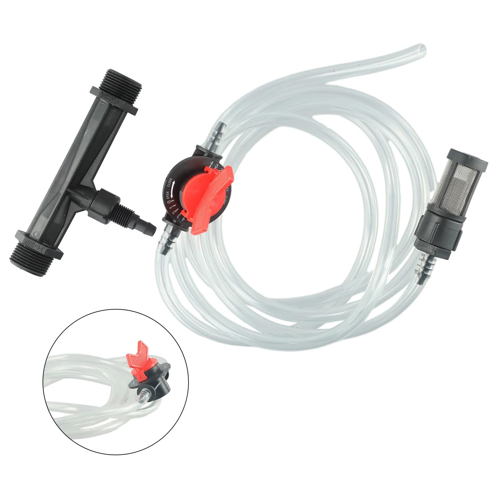 Dispositivo Venturi de inyector de fertilizante for jardín 3/4 con interruptor y juego de tubos de agua for sistemas de riego roscados