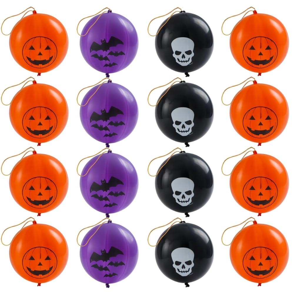Amscan Creepy Halloween Ghoulish Punch Balloon (16 Piece), Multicolor, 12