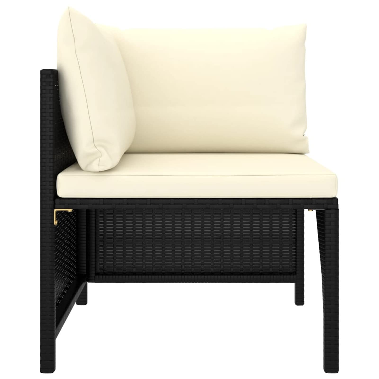 Divano da Giardino a 3 Posti con Cuscini in Polyrattan Nero,Divano da Giardino,Divanetto da Giardino Esterno-313513