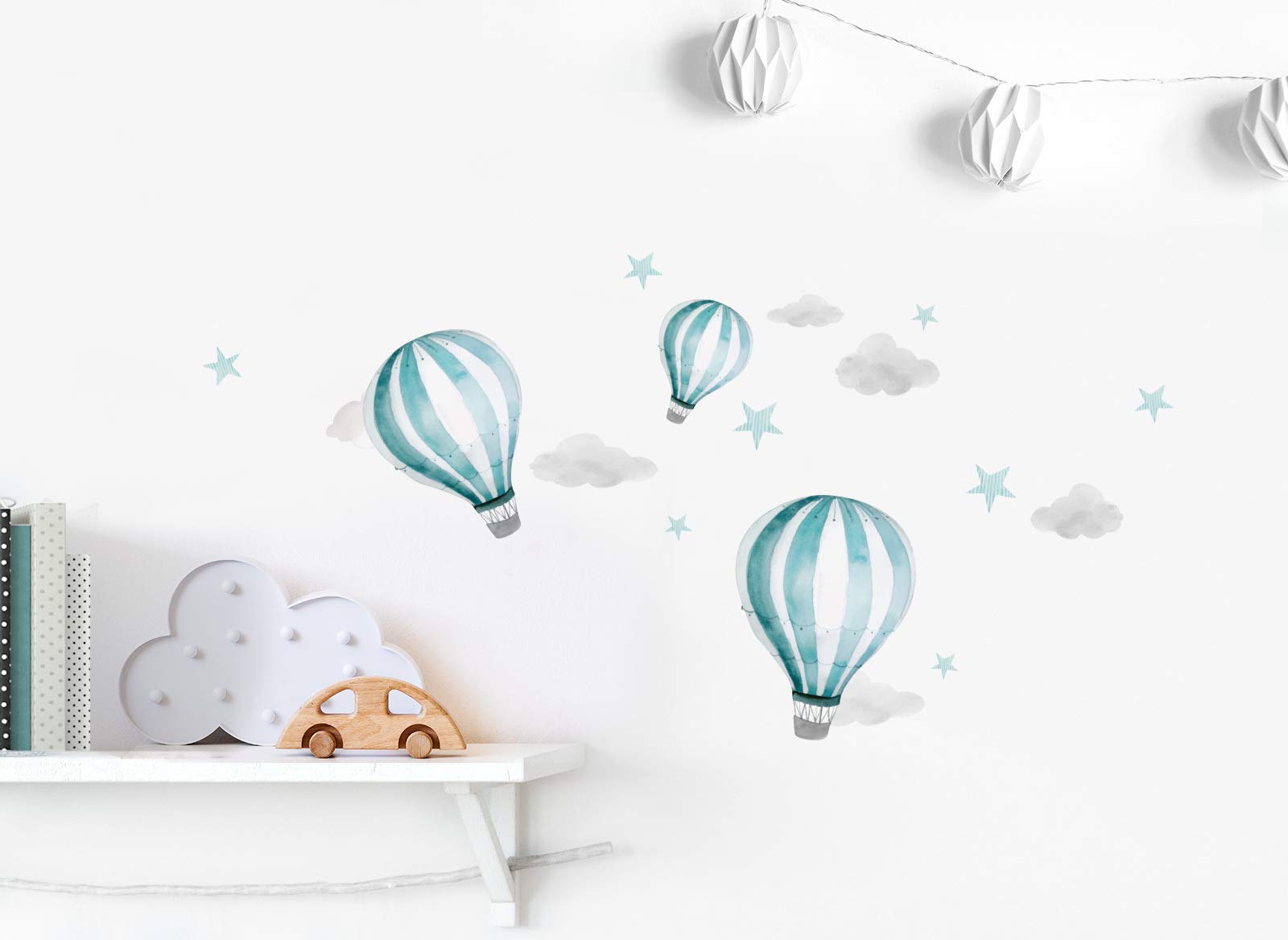 Adesivo Murale Per Cameretta - Coniglietti Con Ombrello - Little Deco DL601 - Made In Germany (53x47 Cm)