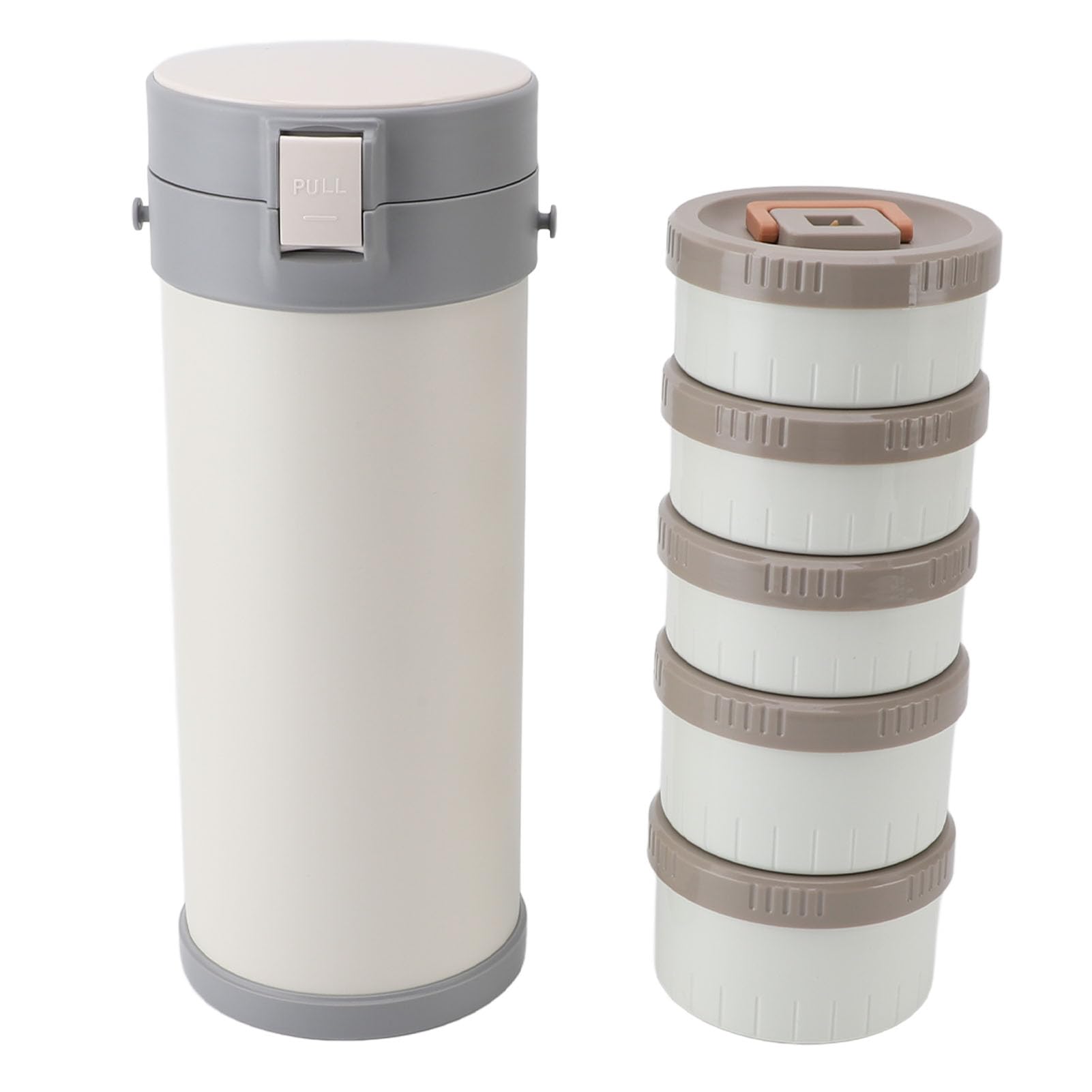 Tyenaza Tarro isotérmico para alimentos de 3,4 L, acero inoxidable, Lunch Box isotérmica apilable de 5 capas, con correa, a prueba de fugas, apta para microondas, conserva la fresc
