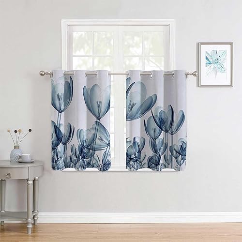 Cortinas opacas bohemias con ojales de flores, cortina, cortina, cortinero para separar cuartos de 63 pulgadas de ancho por 63 pulgadas de largo, 2