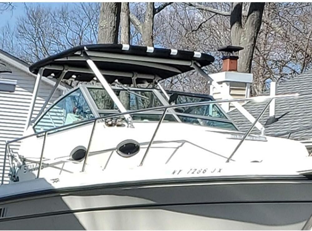 Dolphin Walk Around Boat T Top Super Wide Shade - Anodised Coated Version