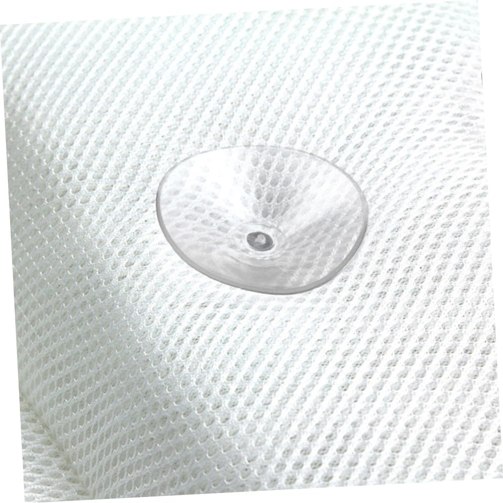 Cuscino da Vasca da Bagno in 3d Mesh Bianco con 6 Ventose