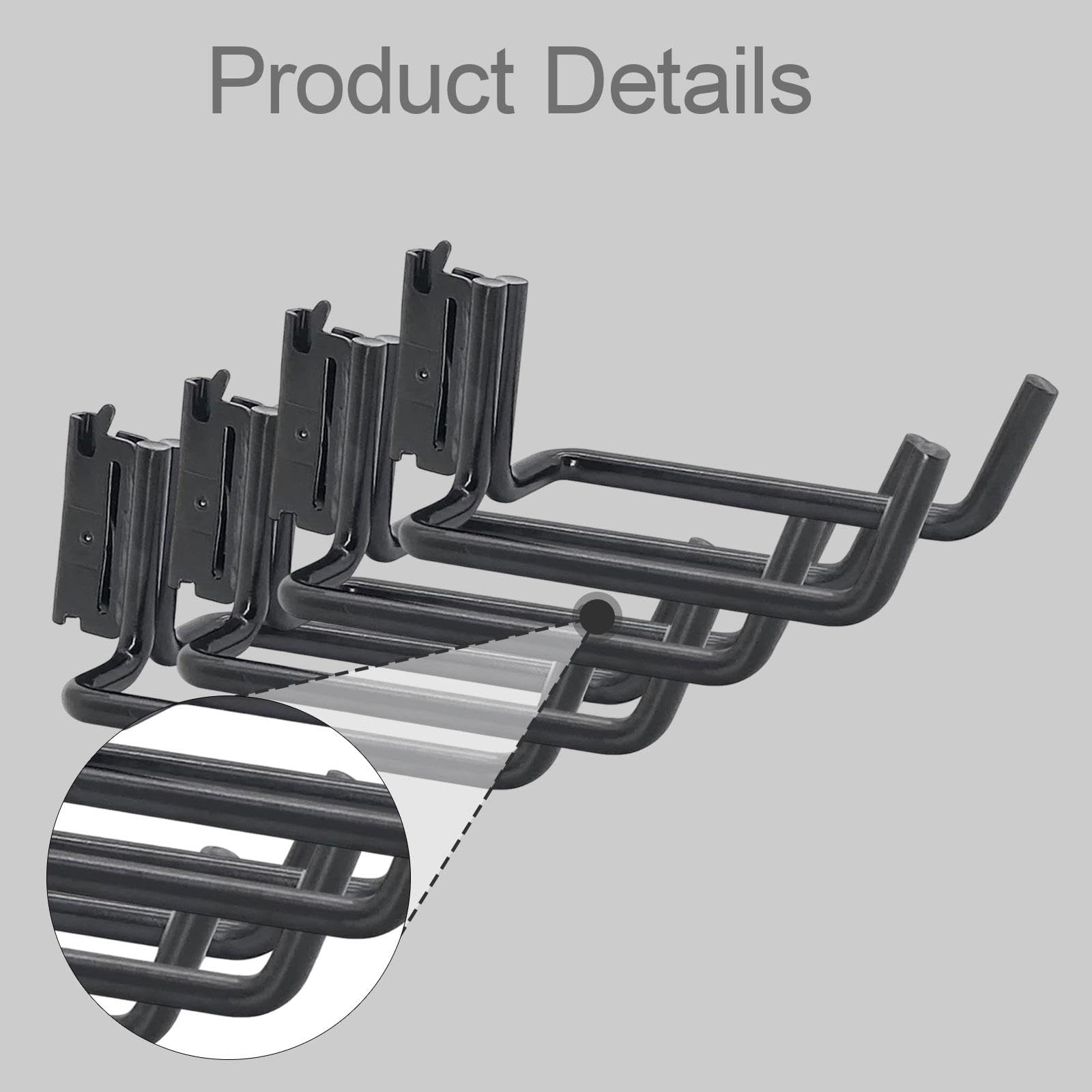 Confezione Da 4 Ganci a J Rinforzati per Portautensili, Accessorio Versatile, Facile Da Installare per L'organizzazione Del Garage, Resist