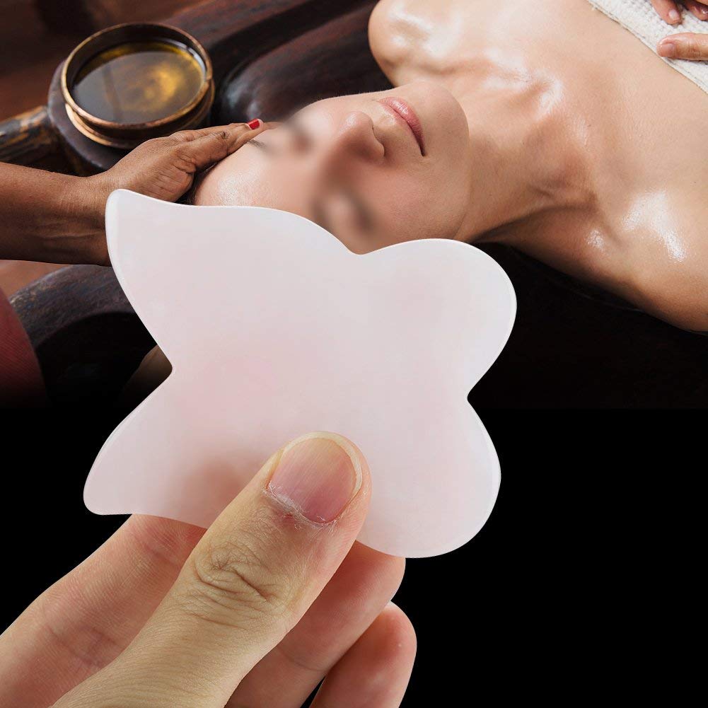 Gua Sha Scraping Massage Tool Natürliche Schmetterling Rosenquarz Heilung Jade Stein für SPA Akupunktur