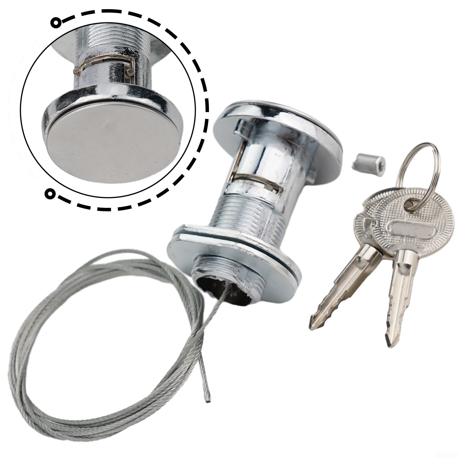 Set di 2 serrature a sgancio rapido per porta del garage, con filo di acciaio, sistema di sicurezza rapido e accesso alle chiavi