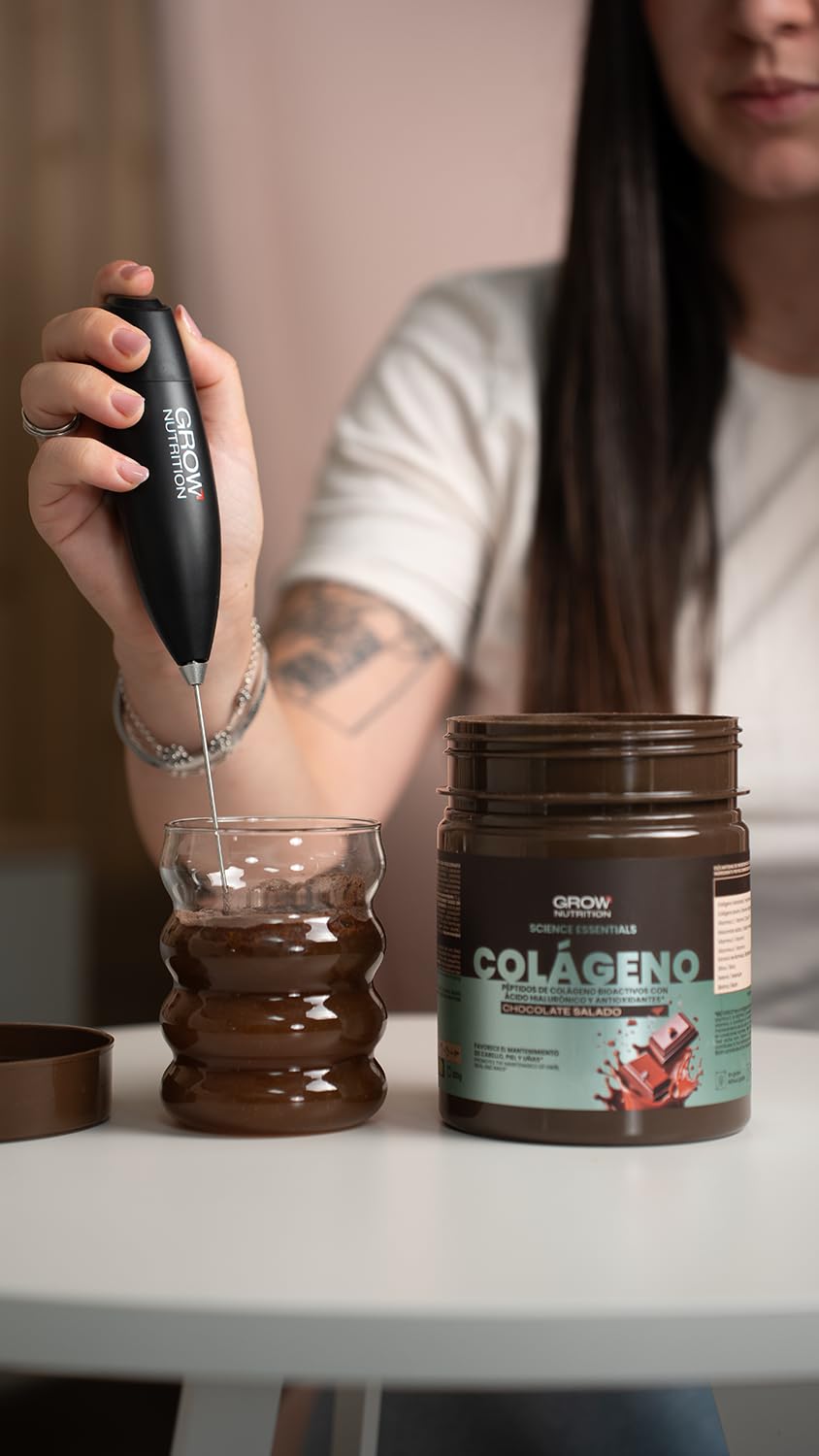 Grow Wellness Lote Omega 3+ OMEGATEX 60 Cápsulas + Colágeno Chocolate Salado 300 g | VERISOL, Ácido Hialurónico, Biotina y Vitaminas