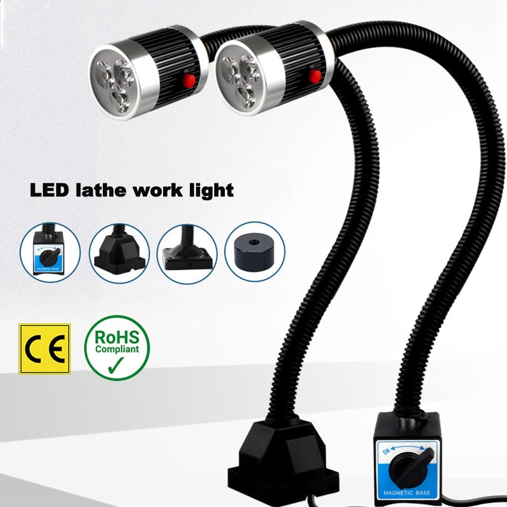 Lampa robocza do maszyn narzędziowych 220 V silne oświetlenie magnetyczne lampka nocna 24 V pojedynczy przełącznik lampa łabędzia szyja do szafek nocnych (6W24V mocna podstawa magnesu)