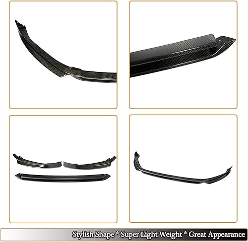 Miniatura 4 de Borde de parachoques delantero compatible con Volkswagen VW Golf VII 7 7.5 MK7.5 Base Hatchback 2018 2019 personalizado fibra de carbono CF barbilla