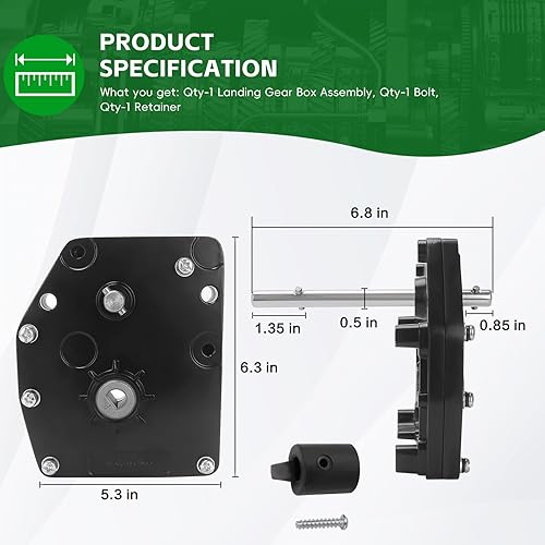 Miniatura 6 de 276602 RV Caja de engranajes de aterrizaje de quinta rueda compatible con sistemas de tren de aterrizaje Lippert Venture Atwood Pac-Rim