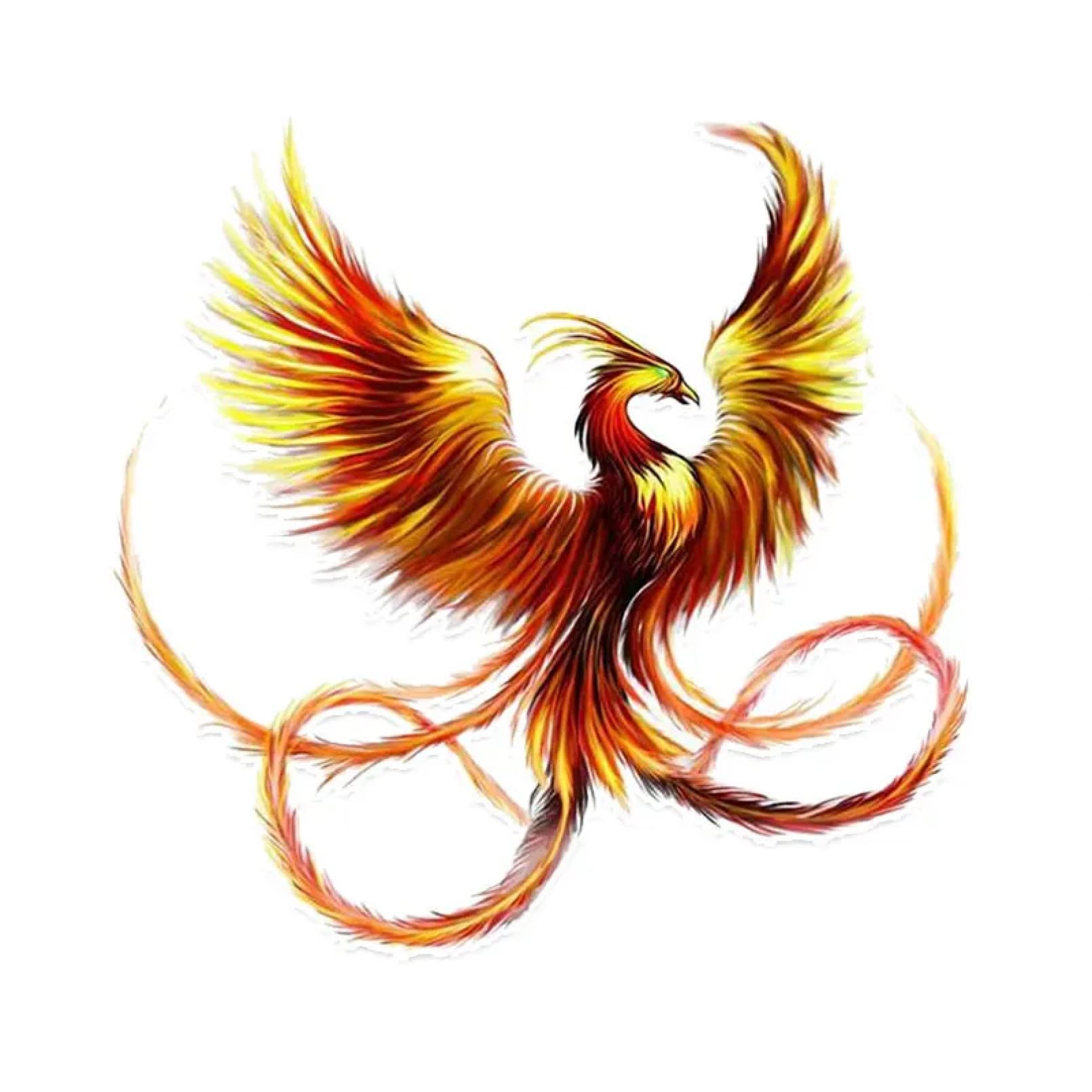 MACMRD Car Stickers 13Cm*13Cm Golden Phoenix Flying Car Sticker Personalized Decal Laptop Motorcycles Auto Accessories Decoration PVC