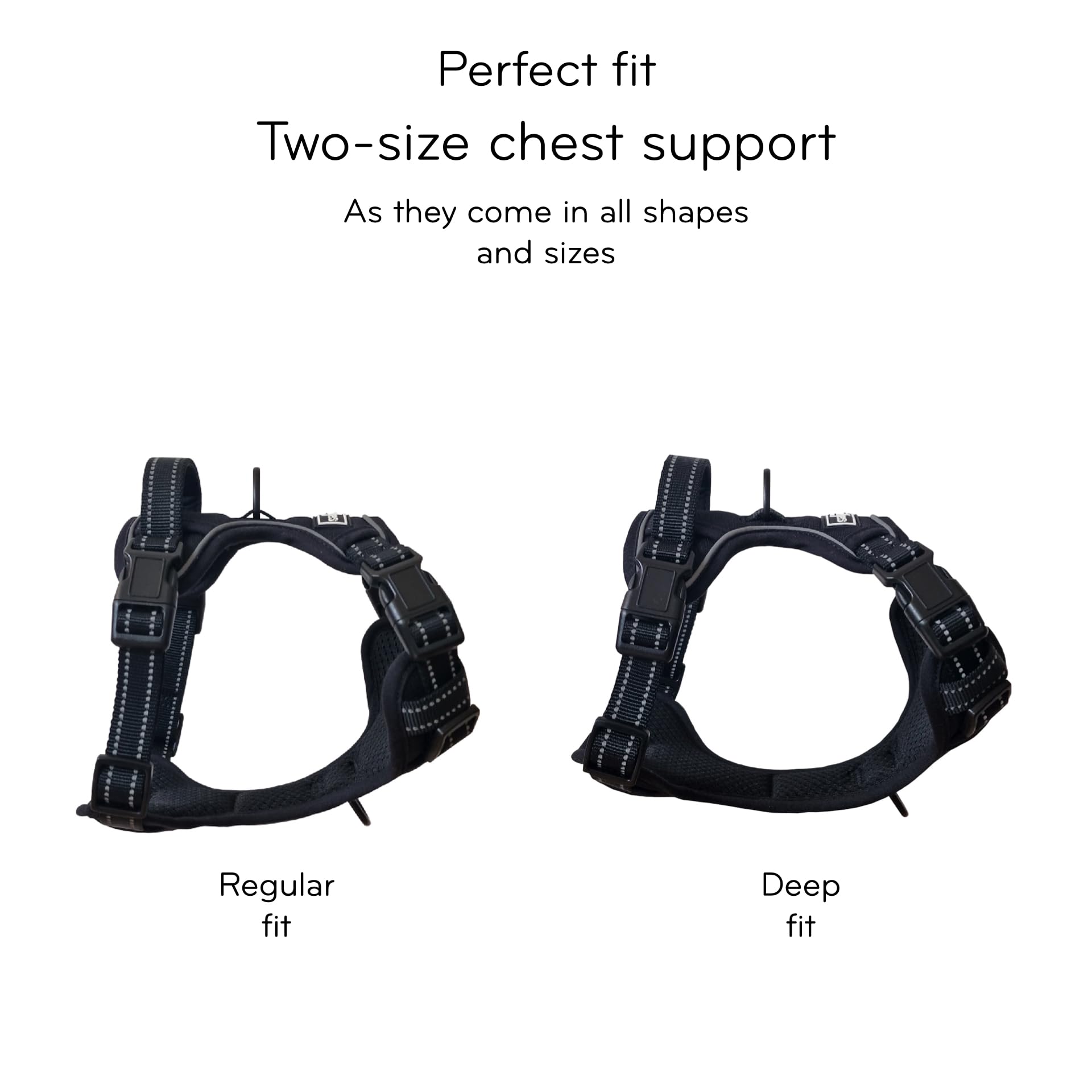 TruFit Comfort - Arnés ajustable para perro, fácil de llevar, entrenamiento sin tirones, sin rozaduras, reflectante de seguridad, cómodo pequeño, mediano y grande (azul oscuro, L, ajuste