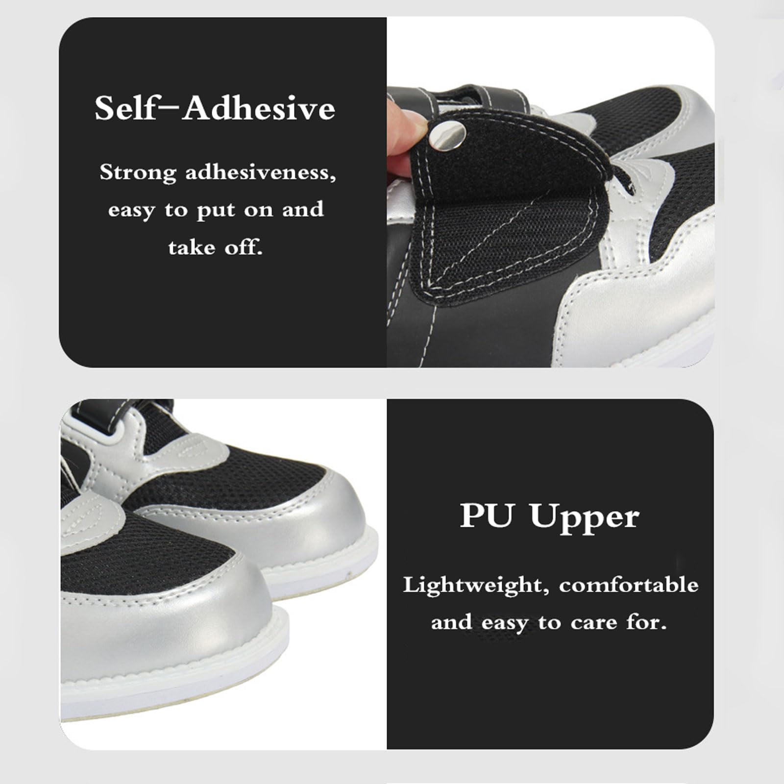 Atmungsaktive Bowlingschuhe,Bowlingschuhe Herren,Bowlingschuhe Damen,Rasen Bowlingschuhe,Bowling-Schuhe Erwachsene,Casual Fashion,Weiches,Atmungsaktiv,FüR Damen Herren Jugendliche,Schwarz