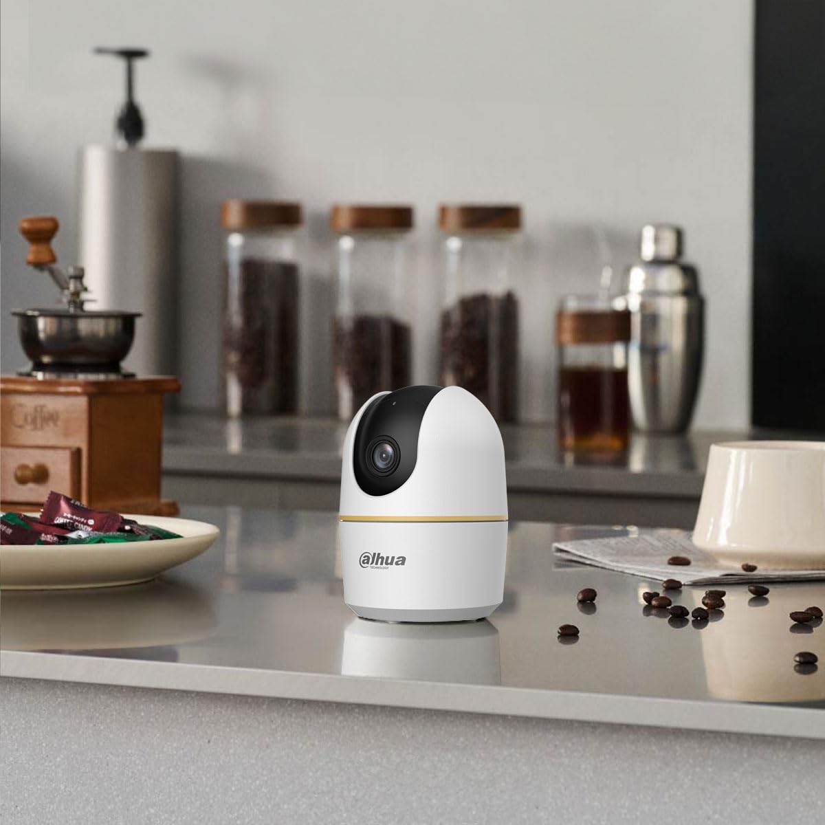 DAHUA Hero A1 - Telecamera di sicurezza WiFi da 3 MP con funzione di rotazione e inclinazione, riconoscimento personale, sirena, tracciamento intelligente