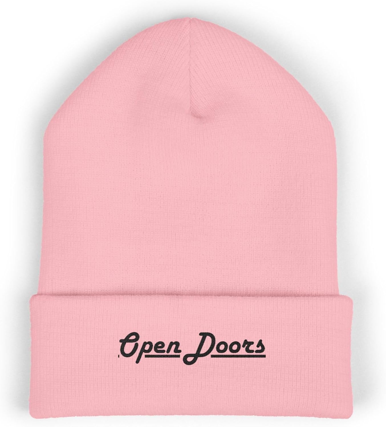 Premium Classic Cuffed Beanie Hat Gift with 'Open Doors' Embroidery