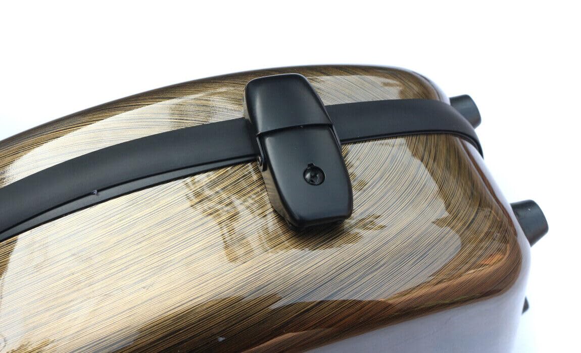 Estuche para violín 4/4 de tamaño completo compuesto de fibra de carbono Estuche duro Mango fuerte Correas traseras Acolchado suave (marrón), CASE-25