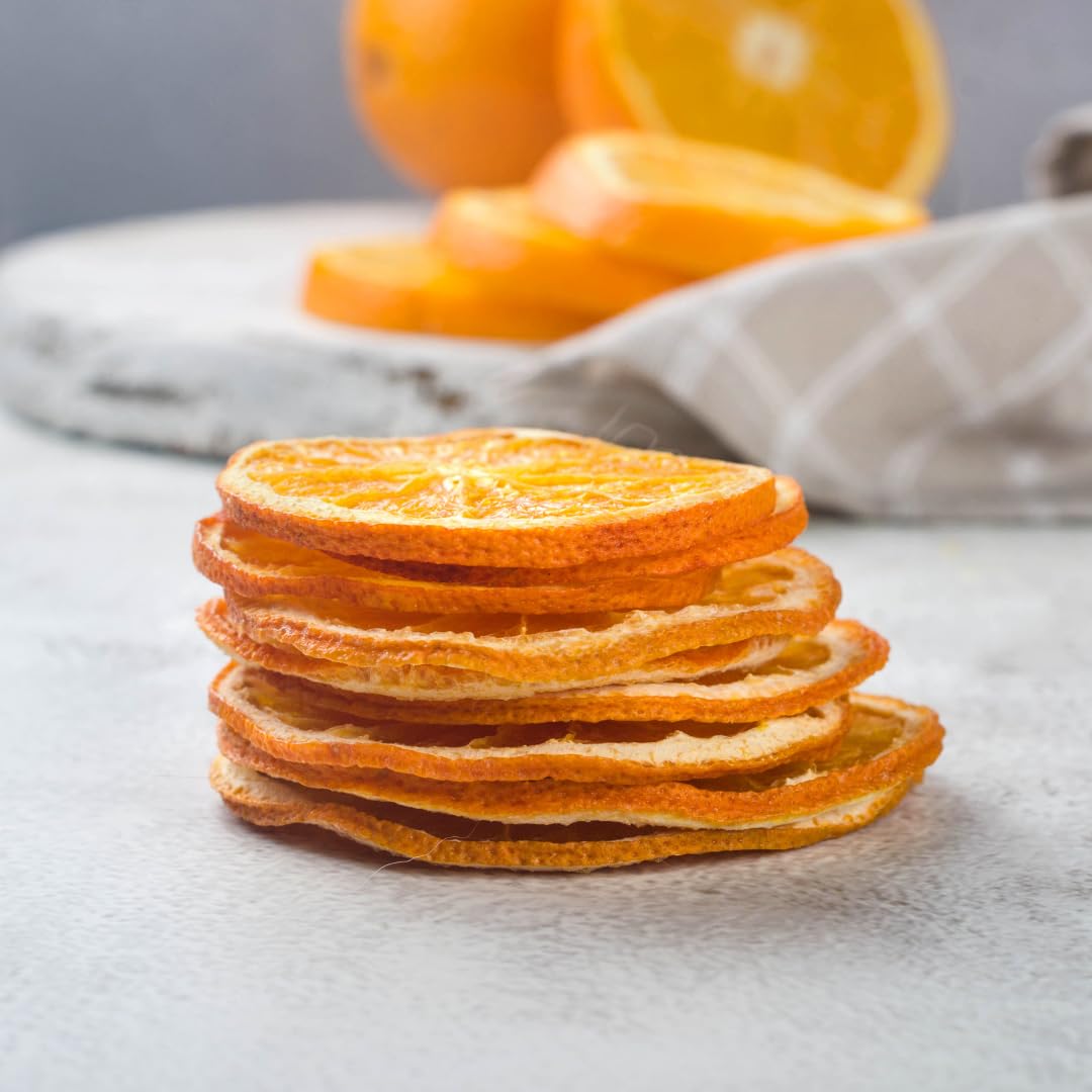 Naranja Valenciana Deshidratada 120 g en Tarro | Cocktail Garnish Premium | Rodajas Enteras para Gin Tonic, Cócteles, Mixología y Vermut | 100% Natural sin Azúcar Añadido (Naranja 120g)