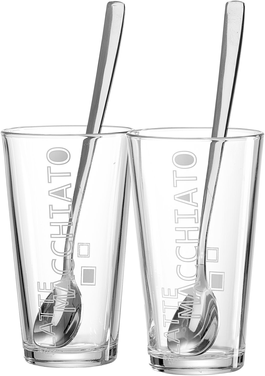 Ritzenhoff & Breker Lena 115512 - Bicchieri da Latte Macchiato, con cucchiai, 4 pz