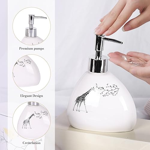 Miniatura 4 de Elegante juego de baño de cerámica de 6 piezas, equipado con dispensador de loción, taza de enjuague bucal, plato de maquillaje, placa de jabón,