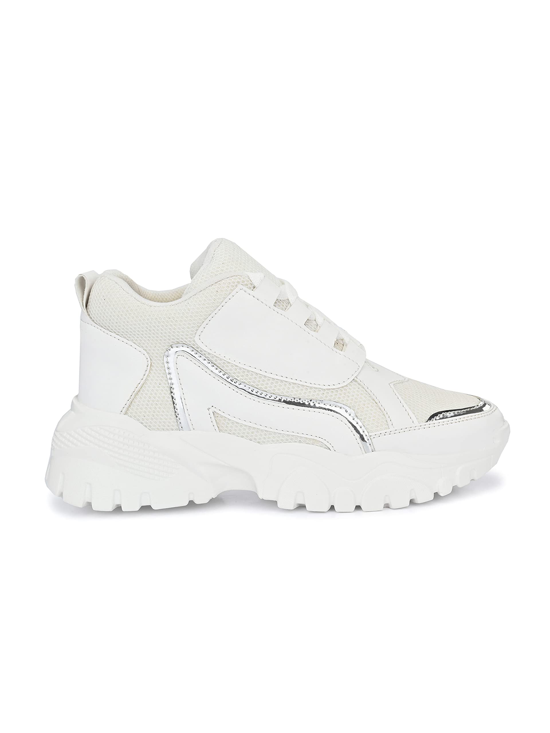 SNEAKERSVILLA Trendy Casual Sneaker Shoes Lightweight Soft & Comfortable with Lace-Up Shoes for Womens & Girls (White, 3) (B0CHN66841) Amazon Price History, Amazon Price Tracker