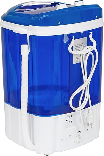 Miniatura 6 de HomGarden Mini lavadora portátil de 6.6 libras para lavandería compacta, lavadora pequeña para apartamentos, dormitorios, viajes, caravana, azul