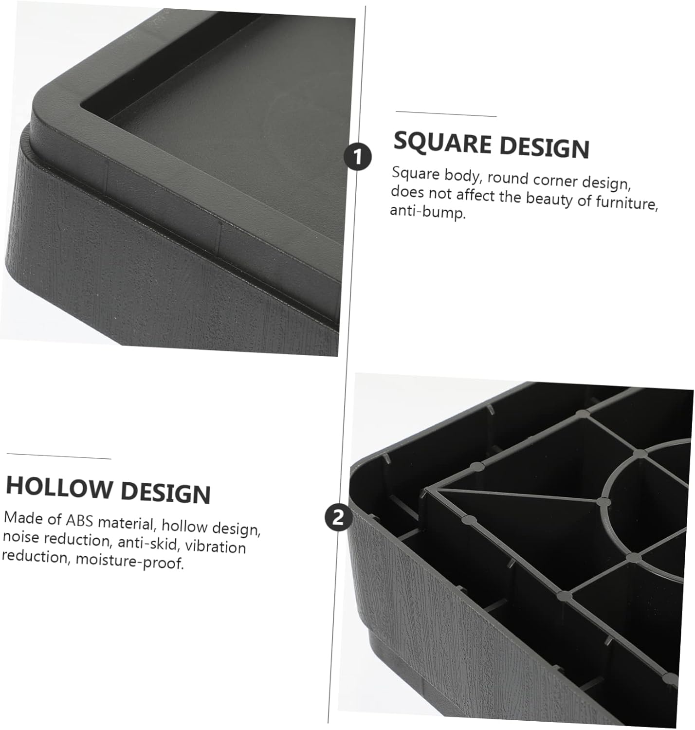 Ciieeo 4pcs Bed Frame Risers for Beds Heavy Duty Table Risers Slip Rubber for Home Dorm