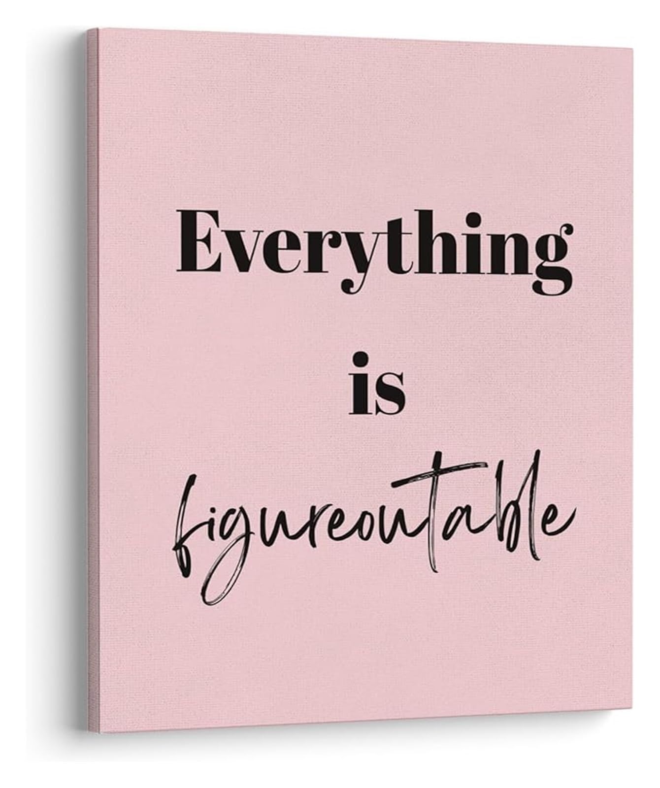 JRBJWYVV Inspirational Everything is Figureoutable Poster, Motivational Boho Art for Office Decor(Framed,08x12inch(20x30cm))