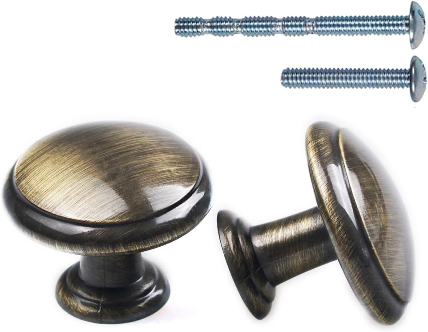 10 Pack 1-3/16" (30.5mm) Kitchen Cabinet Knobs,Drawer Knobs for Home Improvement Antique Brass Drawer Pulls Knobs Furniture Hardware Handles for Kitchen Bathroom