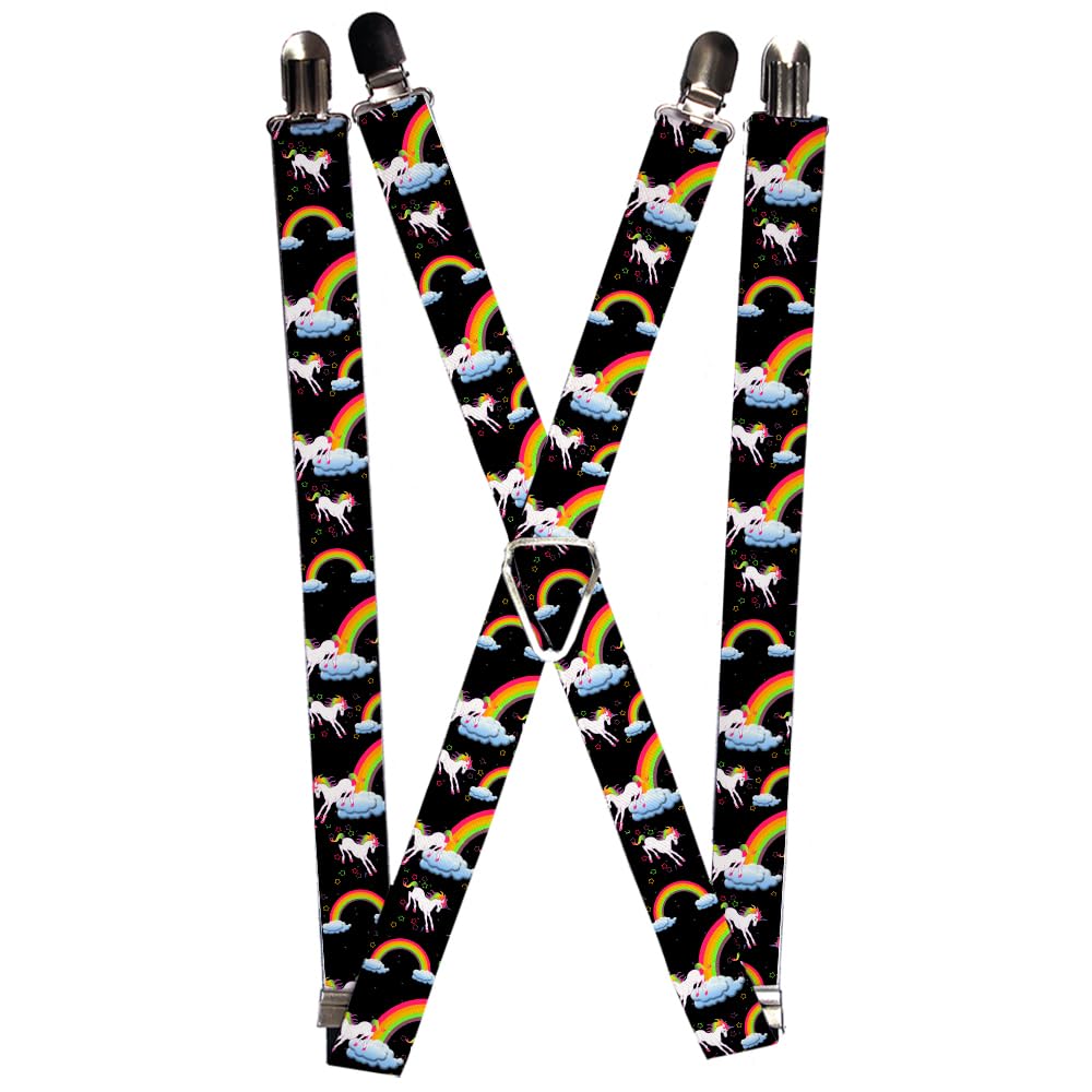 Buckle-Down Men's Suspender-Unicorns, Multicolor, One Size, Multicolor, One size