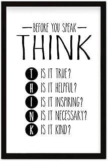Rustic Style Wooden Wall Art Before You Speak Think is It True Helpful Wooden Plaque for Nursery Room Decor 8x12inch