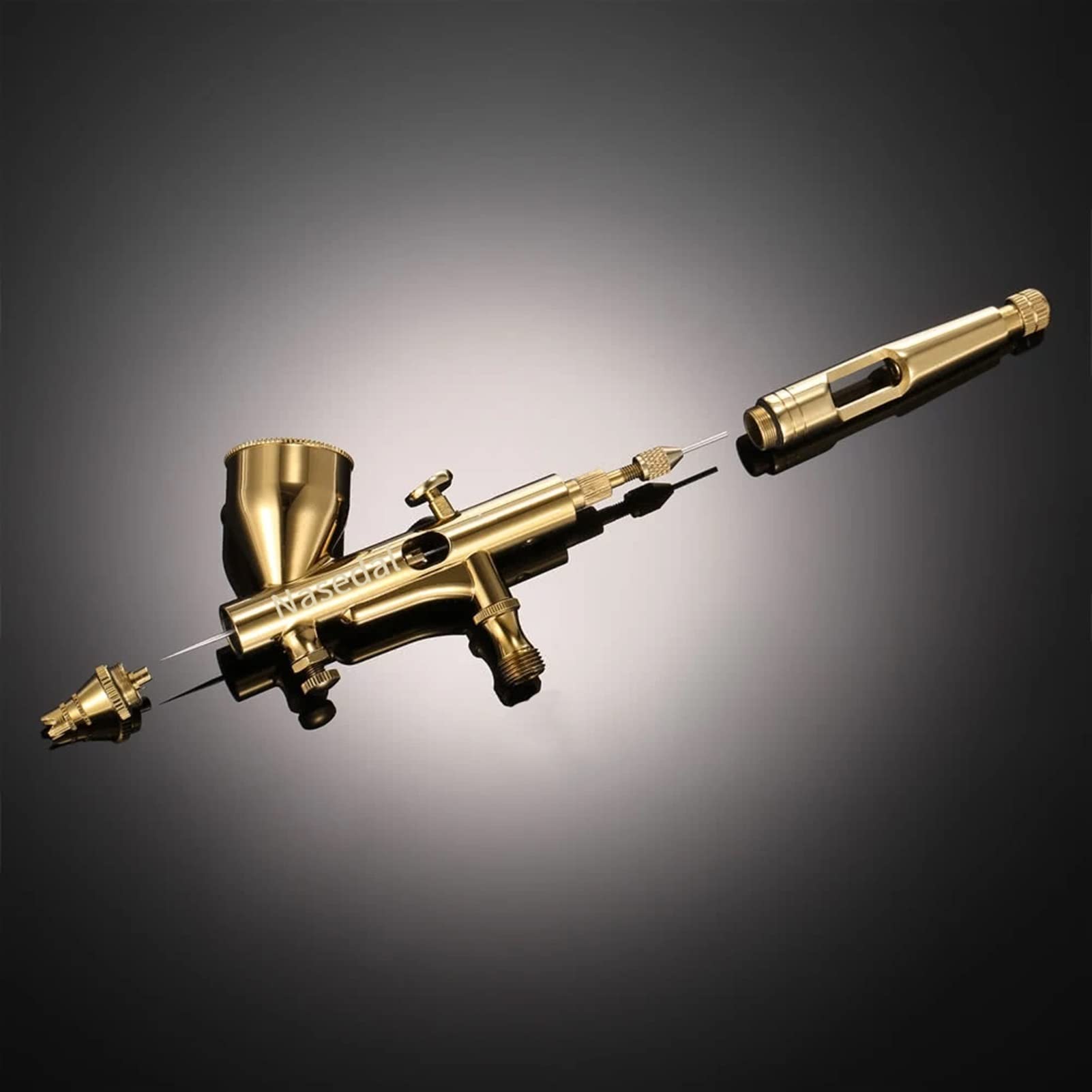 Ręczny pistolet do piaskowania Mini 9cc Airbrush Złota farba Pistolet do paznokci Makijaż Airbrush Twarz Sztuka tatuażu Zestaw narzędzi do malowania ciast Ręczne narzędzie do dekoracji (kolor: zesta