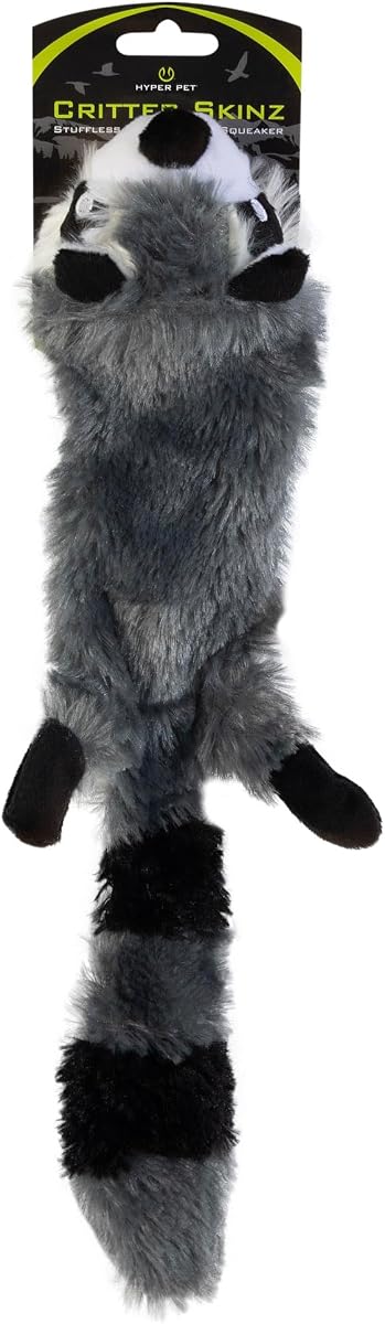 Critter Skinz Raccoon Stuffing Free Plush Soft Dog Toy, Large, Pack of 1 | Soft floppy design with no filling to shred, cuddly woodland character pups carry, shake and snuggle during playtime daily
