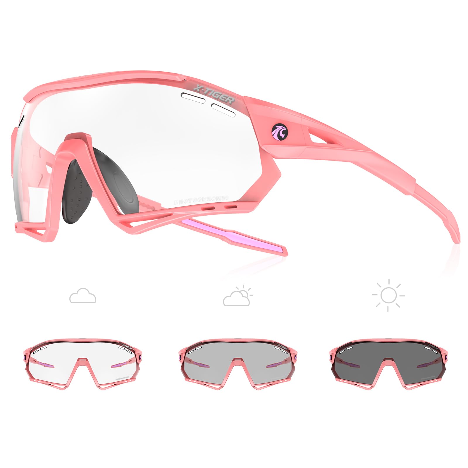 X-TIGER Occhiali Ciclismo Fotocromatici TR90 Occhiali Da Sole Sportivi UV400 PC Lenti Trasparenti Uomo Donna Bici MTB…