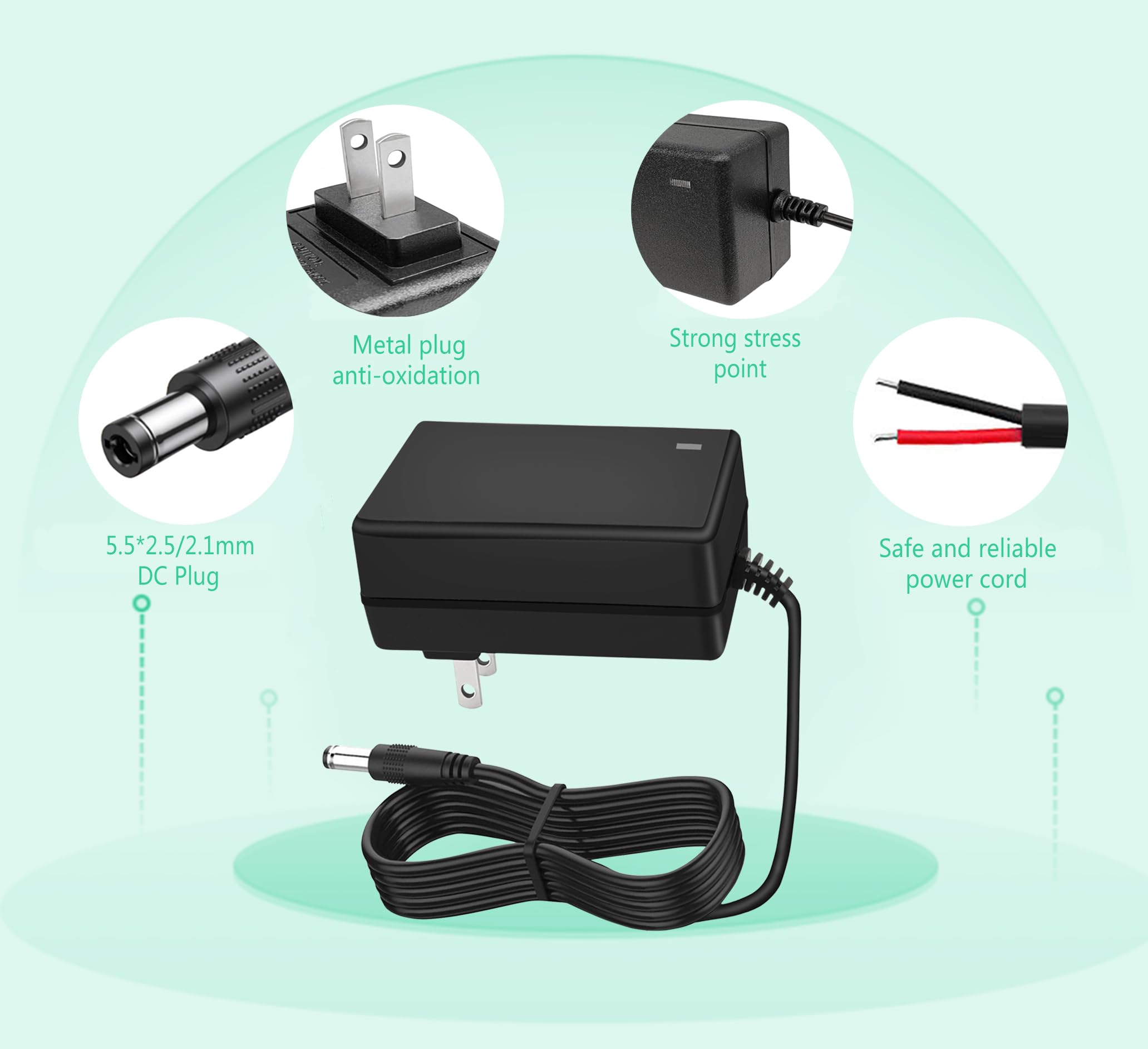 Amazon.com: 24V 1.5Amp 1A Power Supply Adapter 100-240V AC to DC