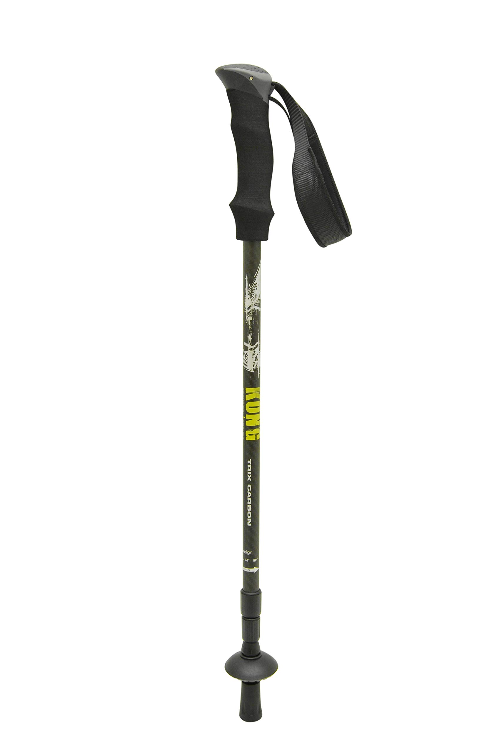 Kong. Trix Carbon. Bastoncino Trekking Telescopico in Carbonio e Alluminio. Leggero e Resistente. Impugnatura Ergonomica. Lunghezza Max 141cm. 2 Bastonicini: Peso 500g