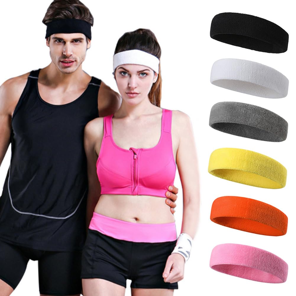 Fasce Sportive Per Capelli - Pack Da 6 In Poliestere Per Jogging, Yoga E Fitness