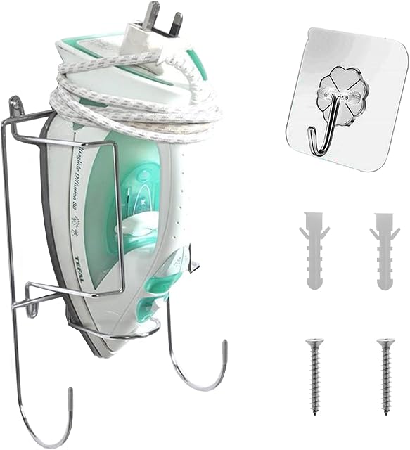 Meshopapa Steam Iron Holder or Ironing Board Hanger Wall Mount For Home Organisation
