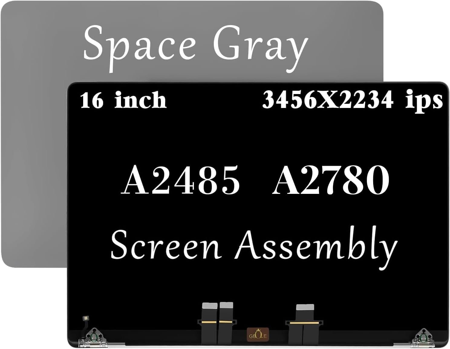 A2485 Screen Replacement for MacBook Pro 16" M1 2021 A2485 A2780 EMC 3651 EMC 8103 661-21969 661-21968 LCD Screen Display Assembly (Space Gray)