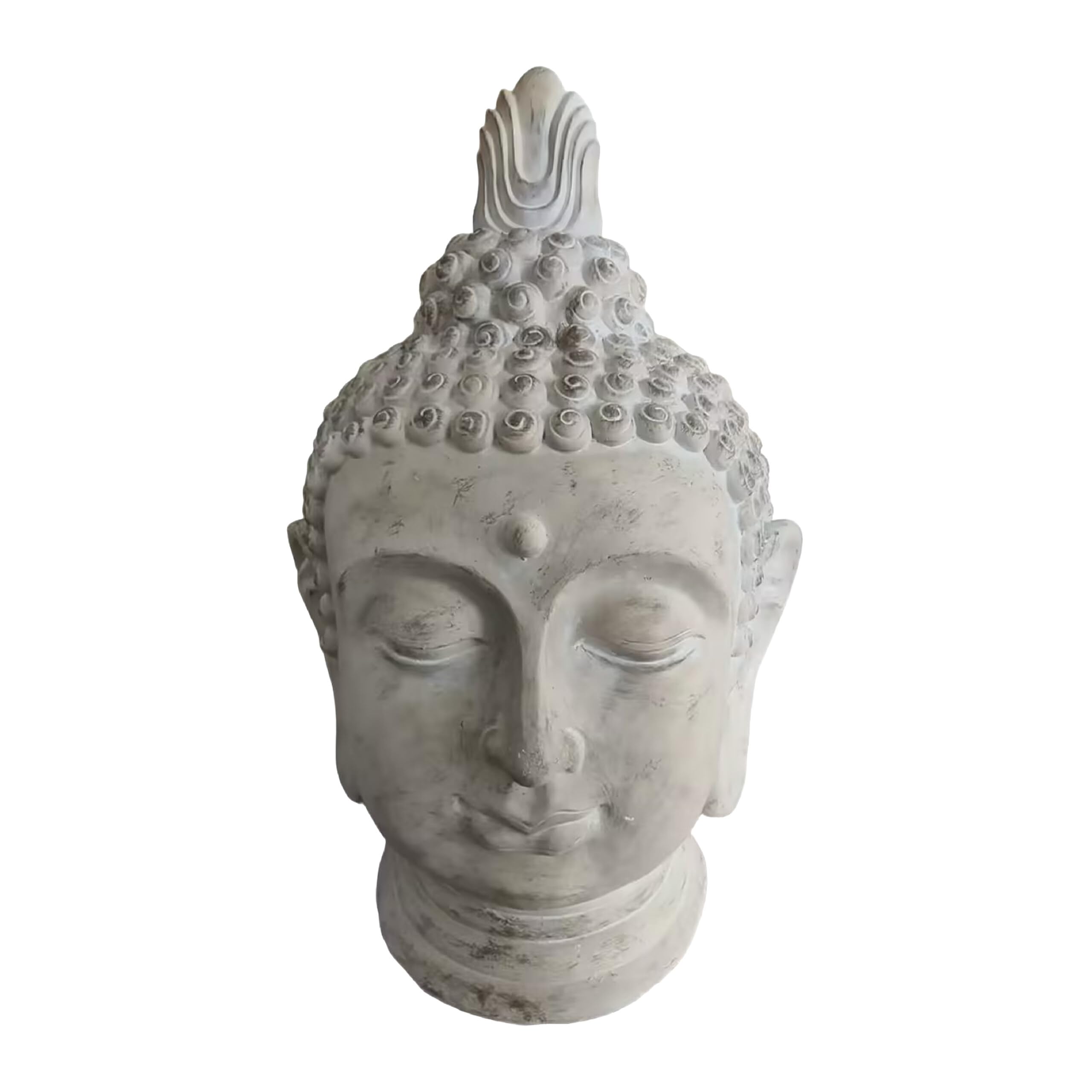 Relaxdays Cabeza de Buda XXL, decoración Zen Resistente a la Intemperie, 78x45x39 cm, Beige