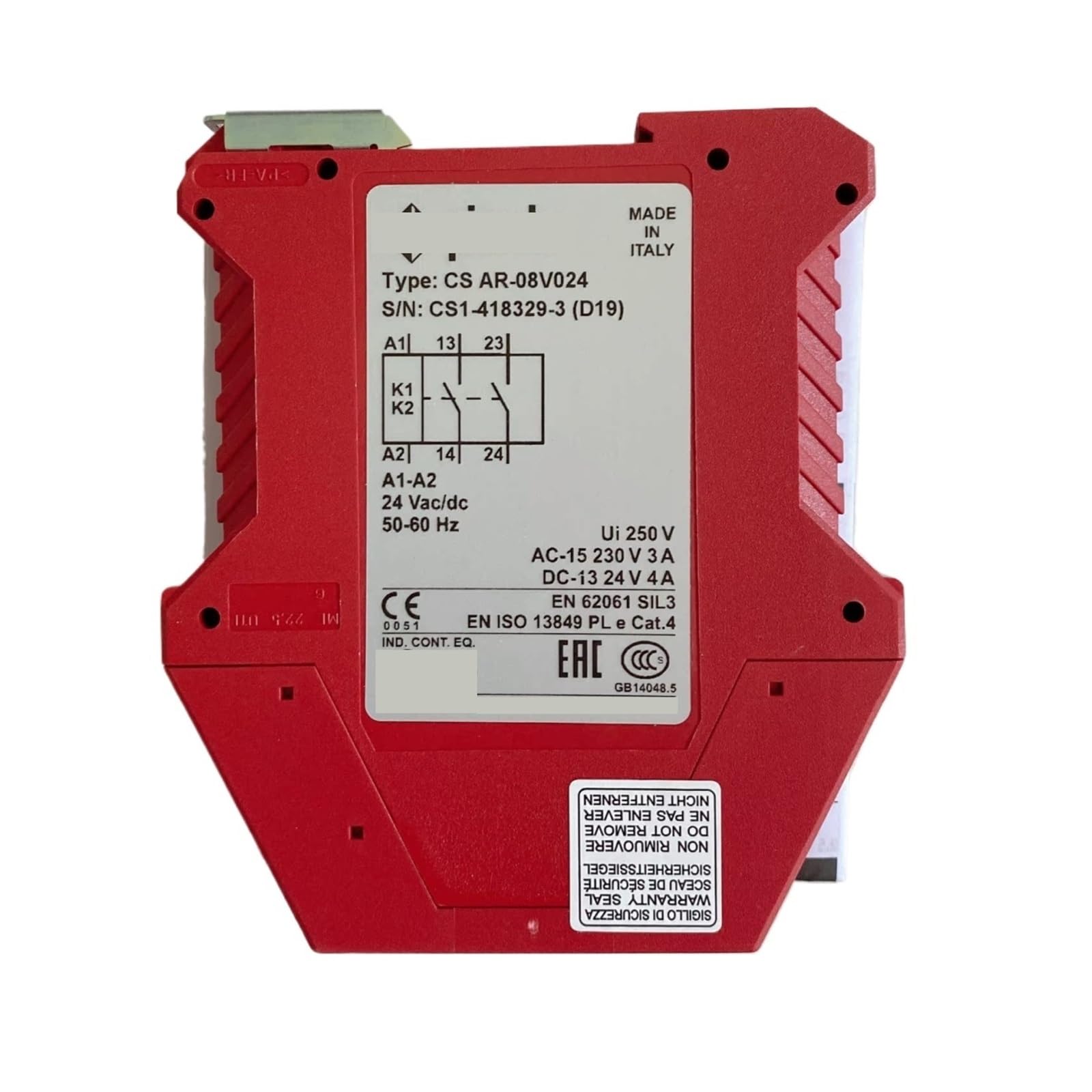 HEXEH Modulo relè di Sicurezza Interruttore di Sicurezza CS AR-08V024 Componenti elettronici Relè Multiuso for l'industria, la casa, i macchinari, ECC.