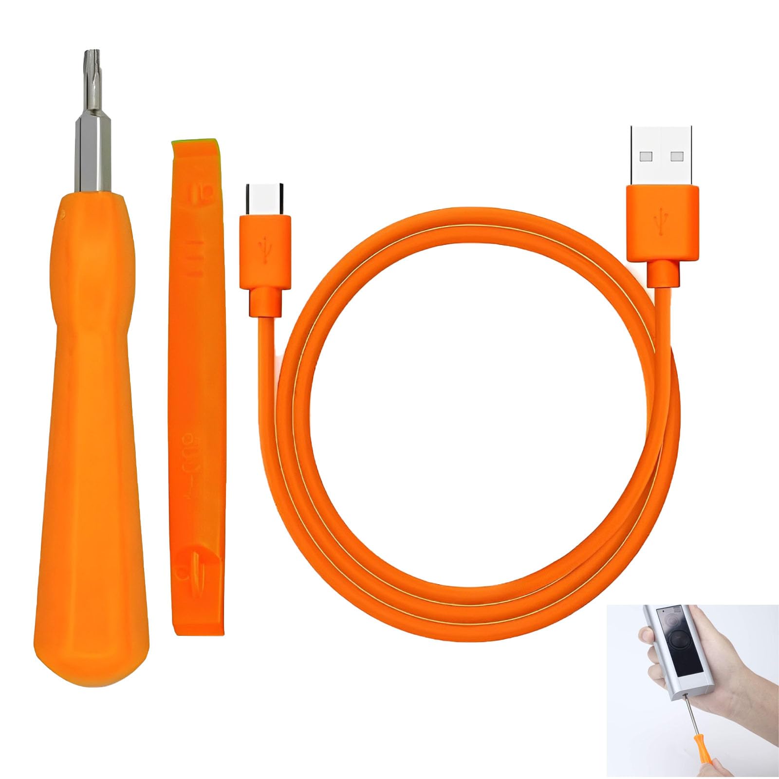 Katslyn Orange Ring Doorbell Screwdriver Replacement And Charger Charging Cable Cord,Screwdriver Tool Kit For Video Doorbell, Doorbell Battery Change(Orange)