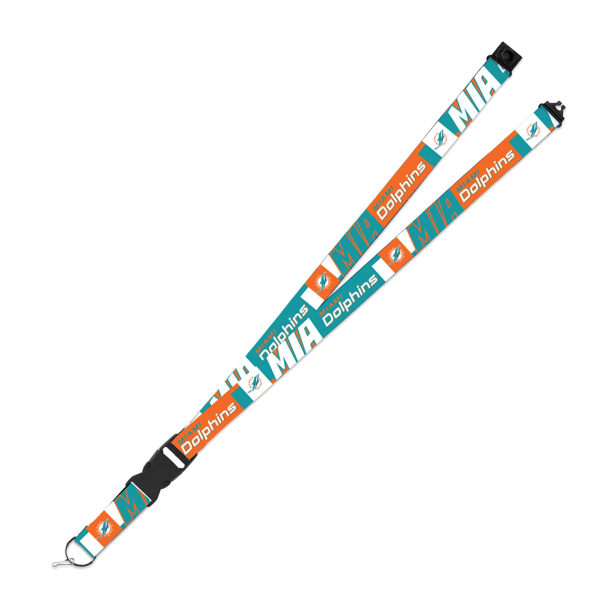 Rico Industries NFL Football Miami Dolphins 19" x 1" Premium Unisex-Adult Safety Breakaway Lanyard - Flash