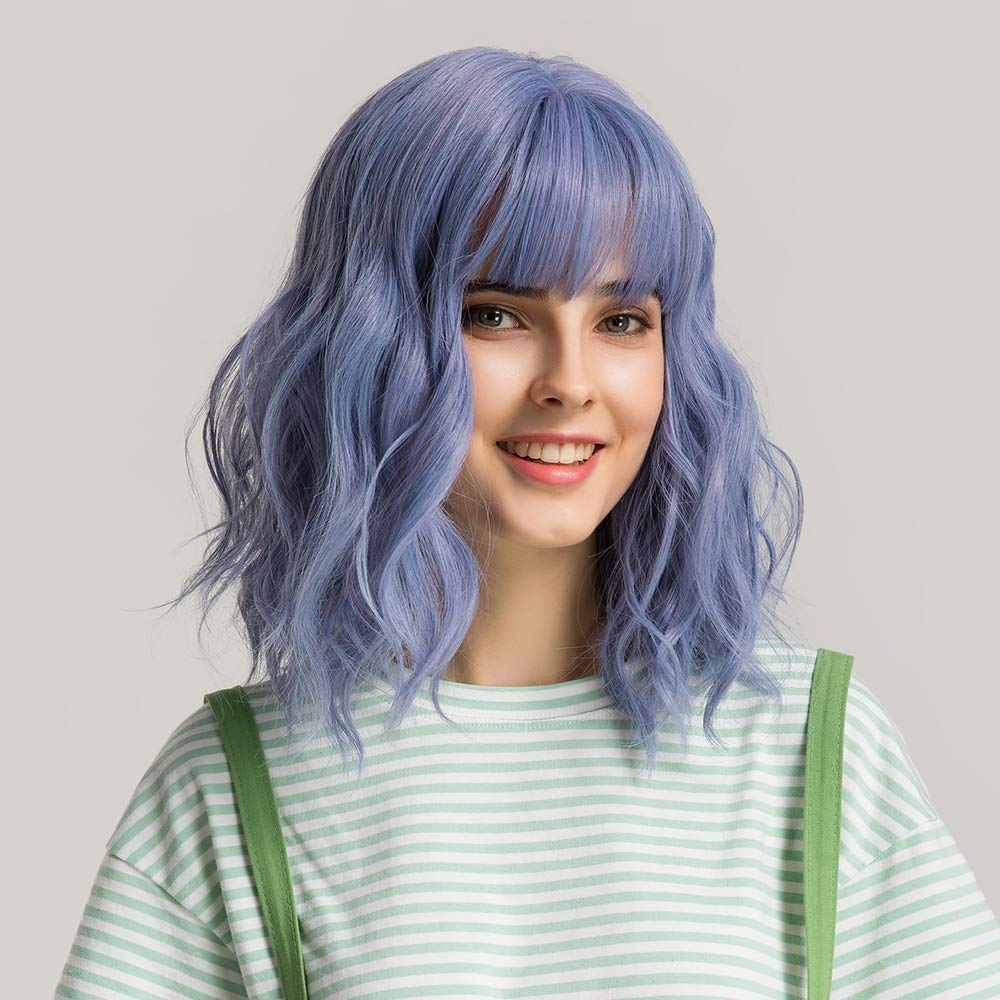 blue high quality wig
