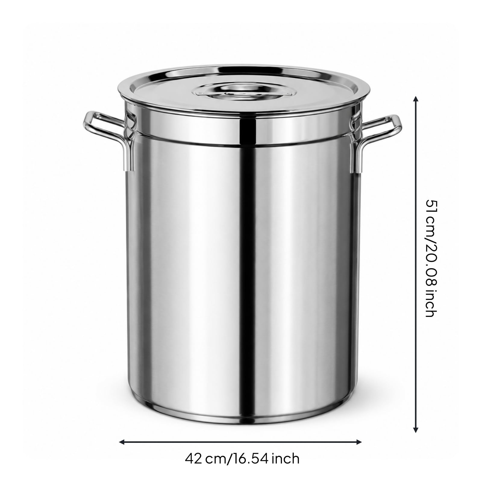 Marmite à Soupe Grande Capacité Marmite avec Couvercle Compatible Induction Faitout pour Professionnels, Restauration, Importantes Tablées, 40 50