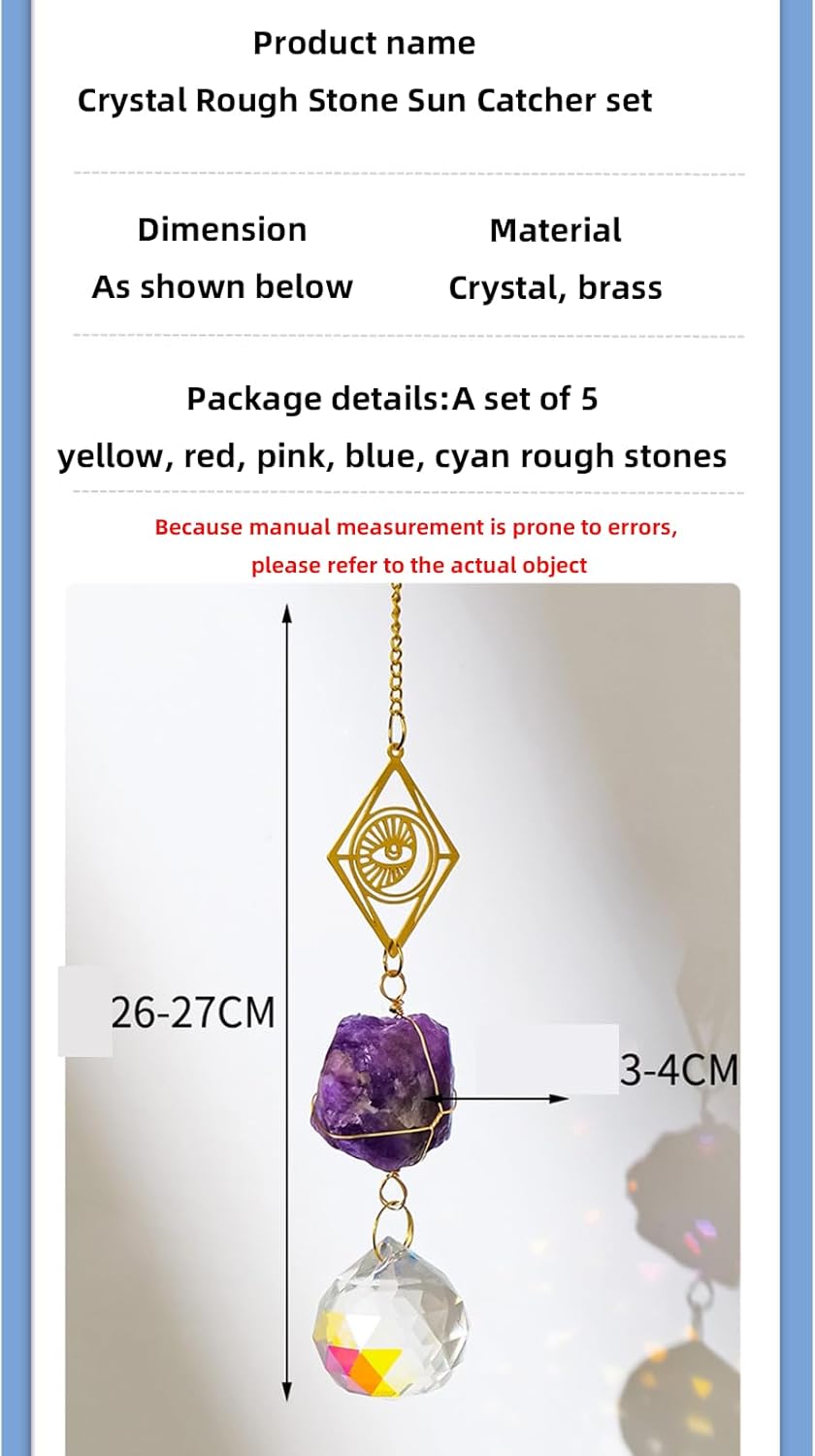 WSFSDAN 風水 クリスタル ウィンドチャイム 吊り下げ マルチカラー サン トラップ ボヘミアン スタイル ホームカー 装飾 公式通販
