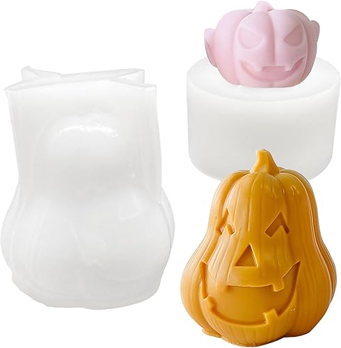 Miniatura 7 de Molde de vela de Halloween para hacer velas, molde de silicona 3D para fundición de resina, bricolaje de yeso, arcilla polimérica, decoración del