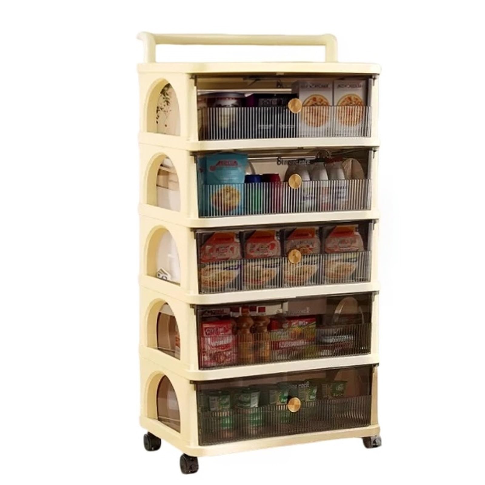ZYYANSHOP Kitchen Storage Cart Movable Multi-tier Drawer Storage Cart Rolling Snack and Toy Organizer Shelf(Large)
