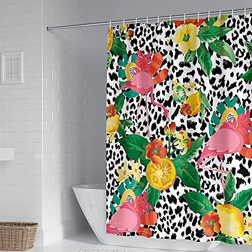 ZDDWLDL 4-Teilig Duschvorhang Set Mit Rutschfesten Teppichen Toilettendeckel Und Badematte Wasserdicht Farbfest Schimmel… – Bild 4