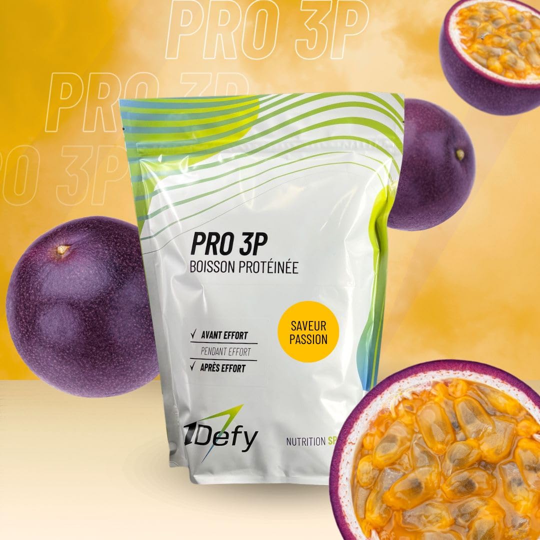 PRO 3P - Whey et collagène - Protéines en poudre - Fruit de la passion - 750g